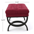Banc ottoman Scarlette en tissu capitonné de Christopher Knight Home - 41,00 L x 17,25 l x 16,75 H
