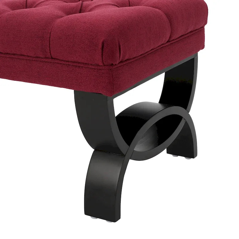 Banc ottoman Scarlette en tissu capitonné de Christopher Knight Home - 41,00 L x 17,25 l x 16,75 H