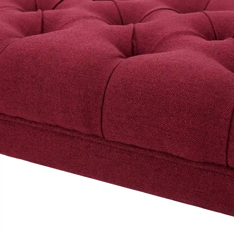 Banc ottoman Scarlette en tissu capitonné de Christopher Knight Home - 41,00 L x 17,25 l x 16,75 H