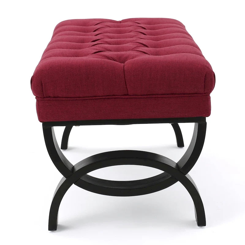 Banc ottoman Scarlette en tissu capitonné de Christopher Knight Home - 41,00 L x 17,25 l x 16,75 H