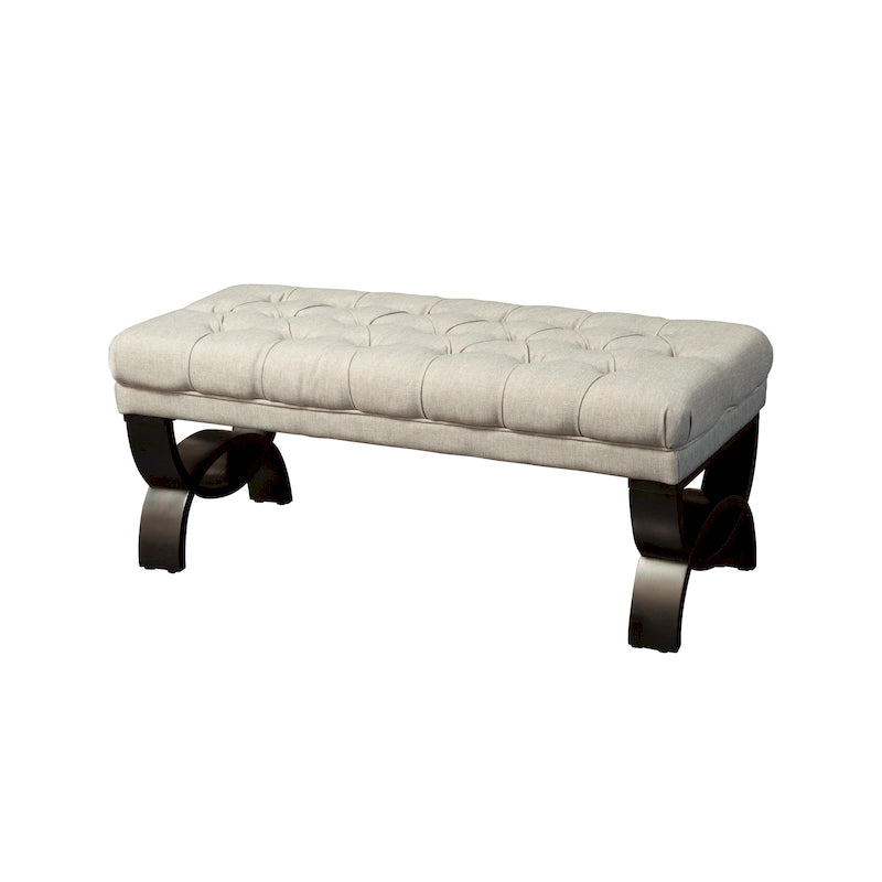 Banc ottoman Scarlette en tissu capitonné de Christopher Knight Home - 41,00 L x 17,25 l x 16,75 H