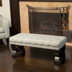 Banc ottoman Scarlette en tissu capitonné de Christopher Knight Home - 41,00 L x 17,25 l x 16,75 H
