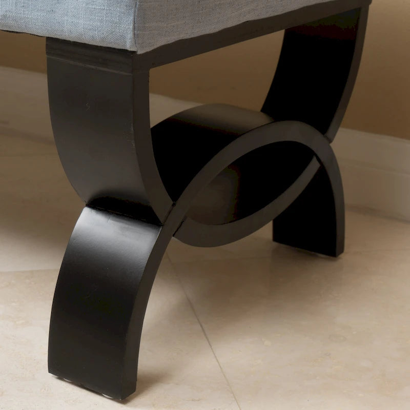 Banc ottoman Scarlette en tissu capitonné de Christopher Knight Home - 41,00 L x 17,25 l x 16,75 H