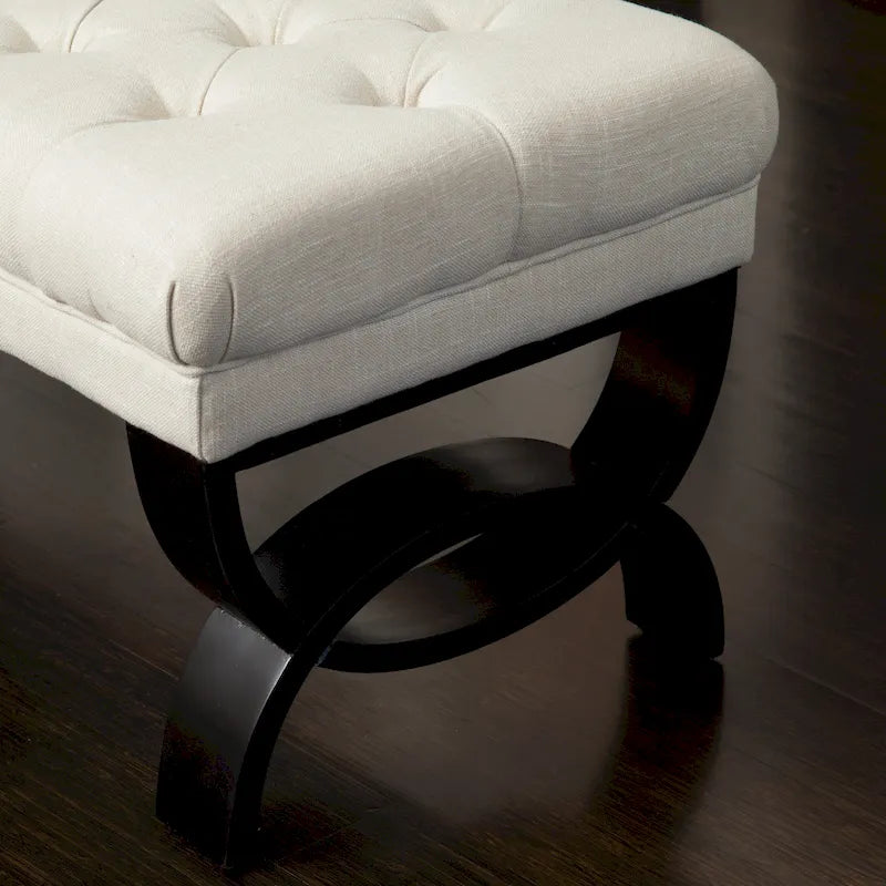 Banc ottoman Scarlette en tissu capitonné de Christopher Knight Home - 41,00 L x 17,25 l x 16,75 H