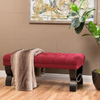Banc ottoman Scarlette en tissu capitonné de Christopher Knight Home - 41,00 L x 17,25 l x 16,75 H