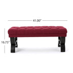 Banc ottoman Scarlette en tissu capitonné de Christopher Knight Home - 41,00 L x 17,25 l x 16,75 H