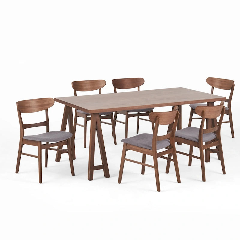 Ensemble de salle à manger 7 pièces Idalia style moderne du milieu du siècle par Christopher Knight Home