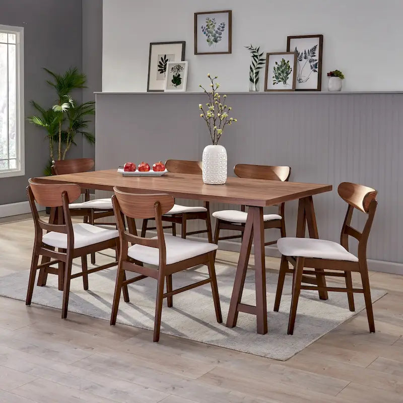 Ensemble de salle à manger 7 pièces Idalia style moderne du milieu du siècle par Christopher Knight Home