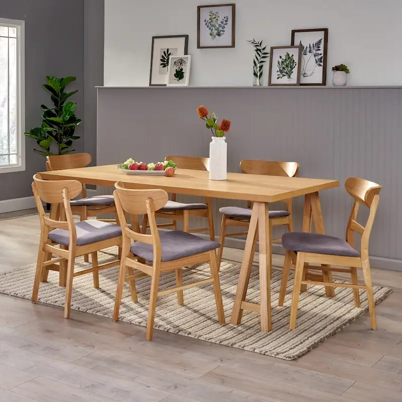 Ensemble de salle à manger 7 pièces Idalia style moderne du milieu du siècle par Christopher Knight Home