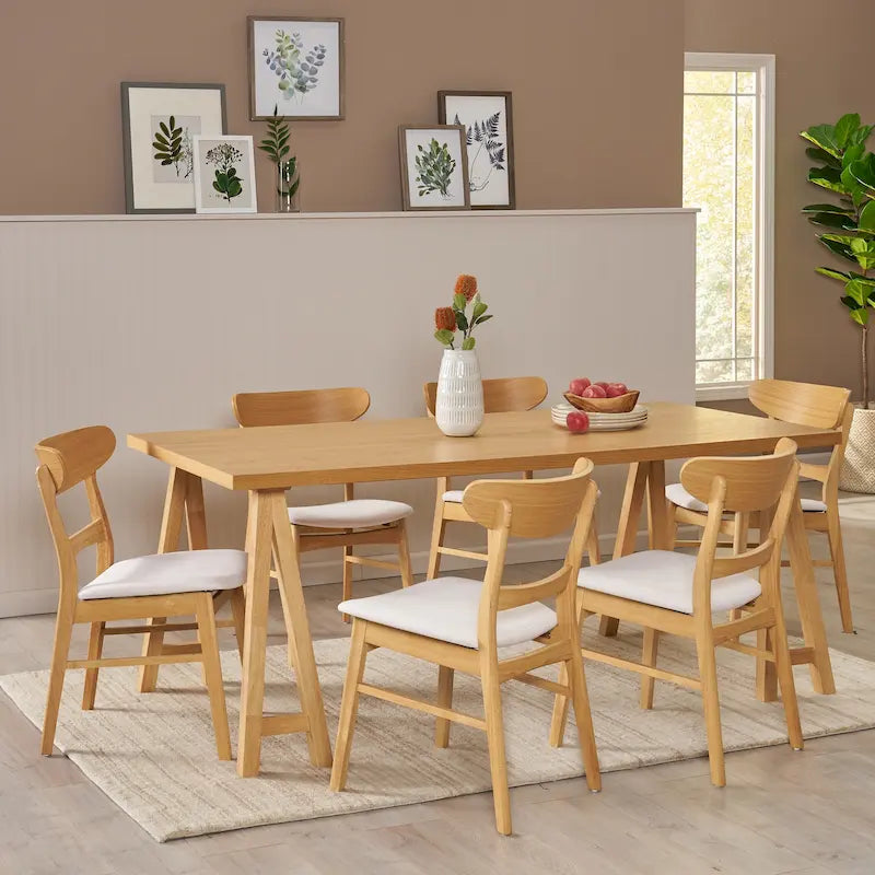 Ensemble de salle à manger 7 pièces Idalia style moderne du milieu du siècle par Christopher Knight Home