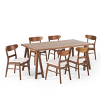 Ensemble de salle à manger 7 pièces Idalia style moderne du milieu du siècle par Christopher Knight Home