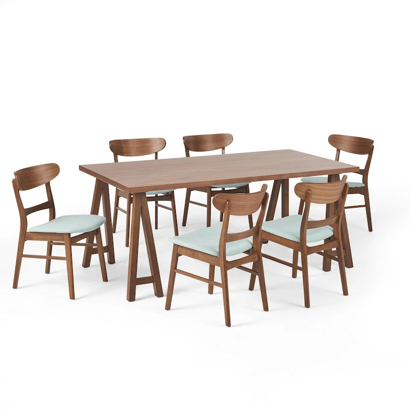 Ensemble de salle à manger 7 pièces Idalia style moderne du milieu du siècle par Christopher Knight Home
