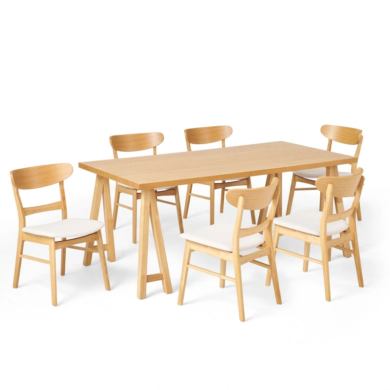 Ensemble de salle à manger 7 pièces Idalia style moderne du milieu du siècle par Christopher Knight Home