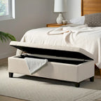 Banc ottoman de rangement en tissu capitonné Mission par Christopher Knight Home