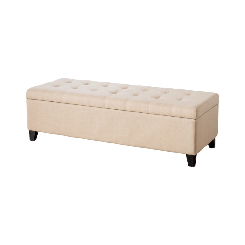 Banc ottoman de rangement en tissu capitonné Mission par Christopher Knight Home