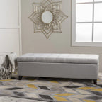 Banc ottoman de rangement en tissu capitonné Mission par Christopher Knight Home