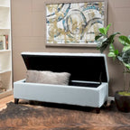 Banc ottoman de rangement en tissu capitonné Mission par Christopher Knight Home