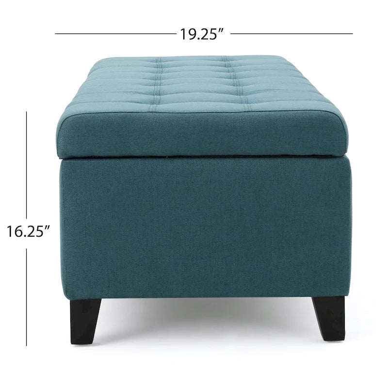 Banc ottoman de rangement en tissu capitonné Mission par Christopher Knight Home