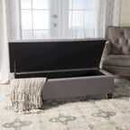 Banc ottoman de rangement en tissu capitonné Mission par Christopher Knight Home