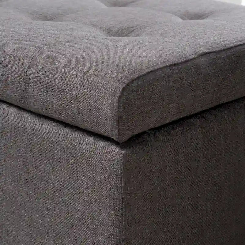 Banc ottoman de rangement en tissu capitonné Mission par Christopher Knight Home