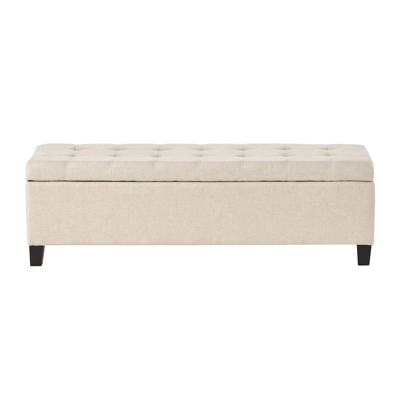 Banc ottoman de rangement en tissu capitonné Mission par Christopher Knight Home
