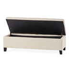 Banc ottoman de rangement en tissu capitonné Mission par Christopher Knight Home