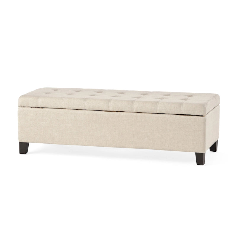 Banc ottoman de rangement en tissu capitonné Mission par Christopher Knight Home