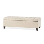 Banc ottoman de rangement en tissu capitonné Mission par Christopher Knight Home