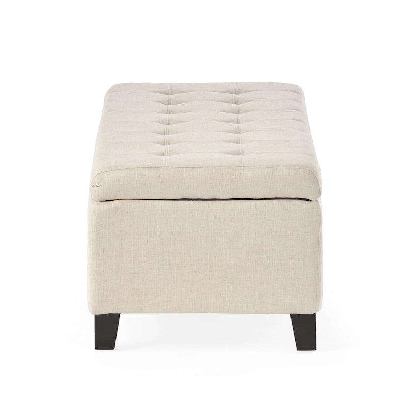 Banc ottoman de rangement en tissu capitonné Mission par Christopher Knight Home