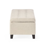 Banc ottoman de rangement en tissu capitonné Mission par Christopher Knight Home