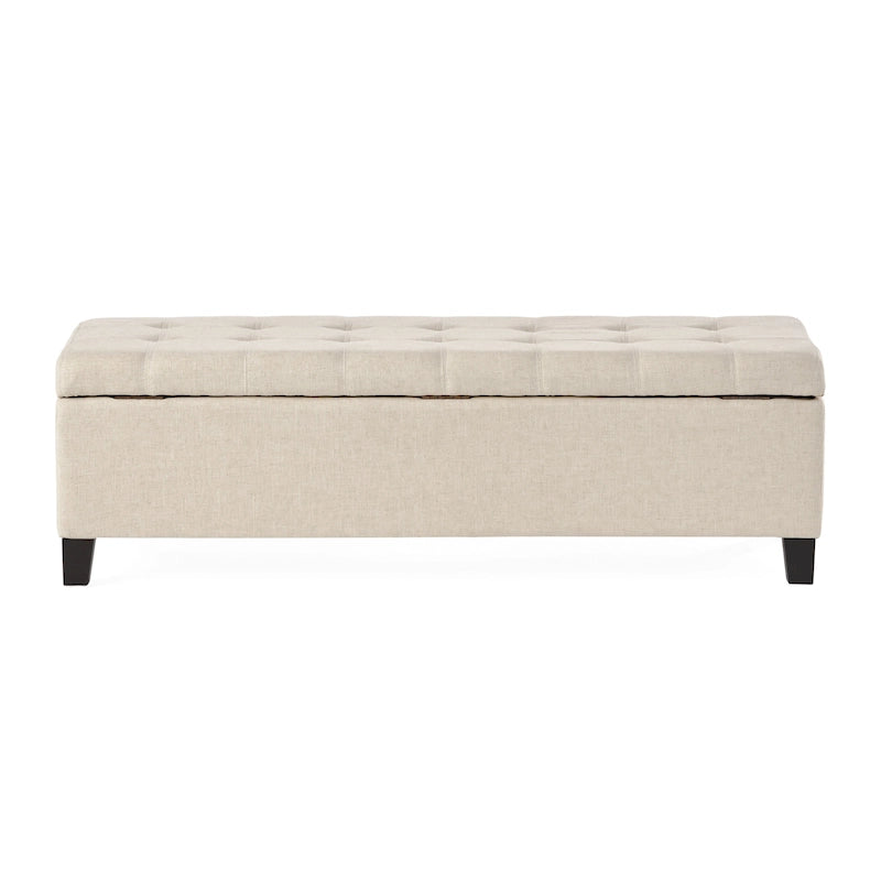 Banc ottoman de rangement en tissu capitonné Mission par Christopher Knight Home