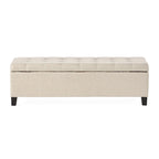 Banc ottoman de rangement en tissu capitonné Mission par Christopher Knight Home