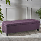 Banc ottoman de rangement en tissu capitonné Mission par Christopher Knight Home