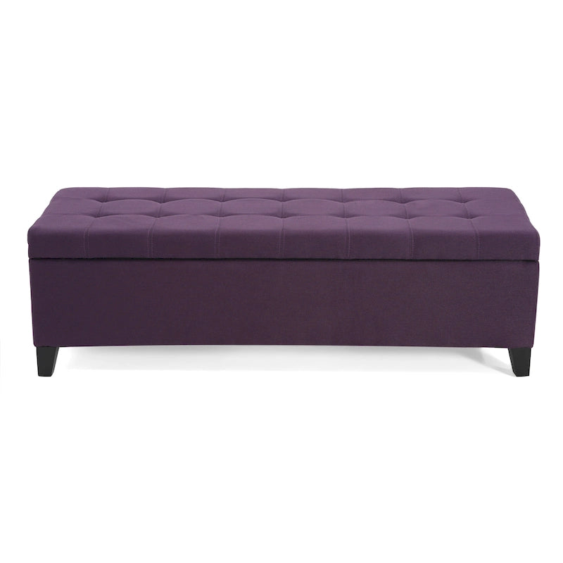 Banc ottoman de rangement en tissu capitonné Mission par Christopher Knight Home