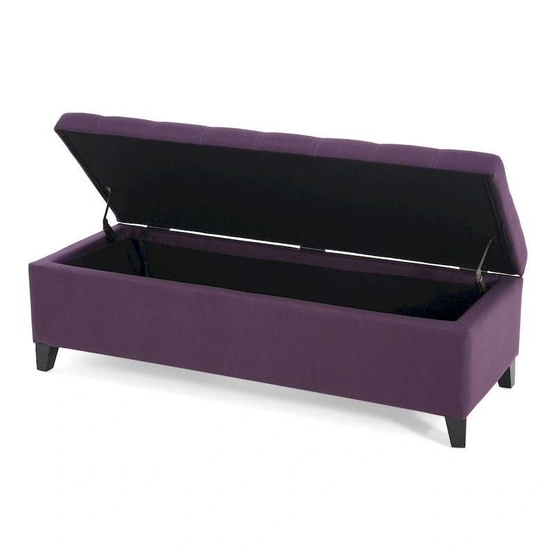 Banc ottoman de rangement en tissu capitonné Mission par Christopher Knight Home