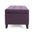 Banc ottoman de rangement en tissu capitonné Mission par Christopher Knight Home