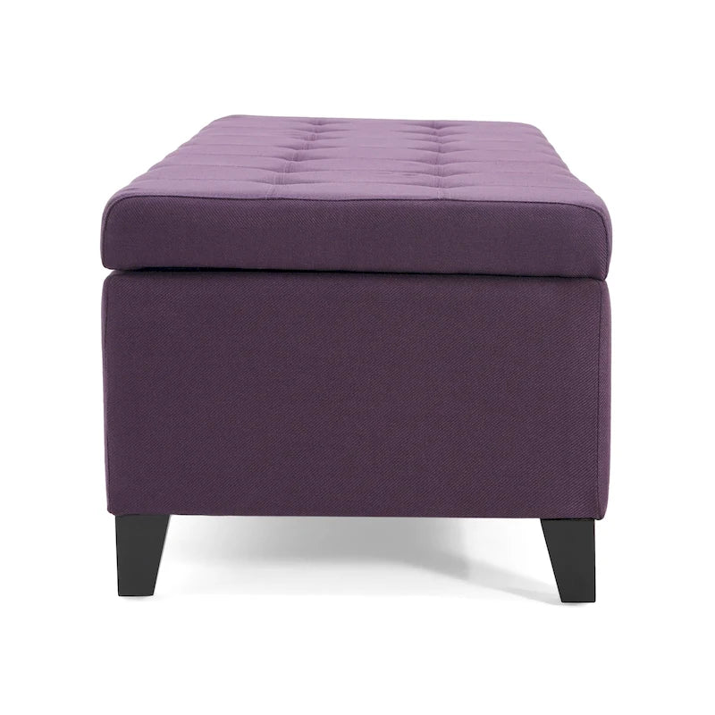 Banc ottoman de rangement en tissu capitonné Mission par Christopher Knight Home