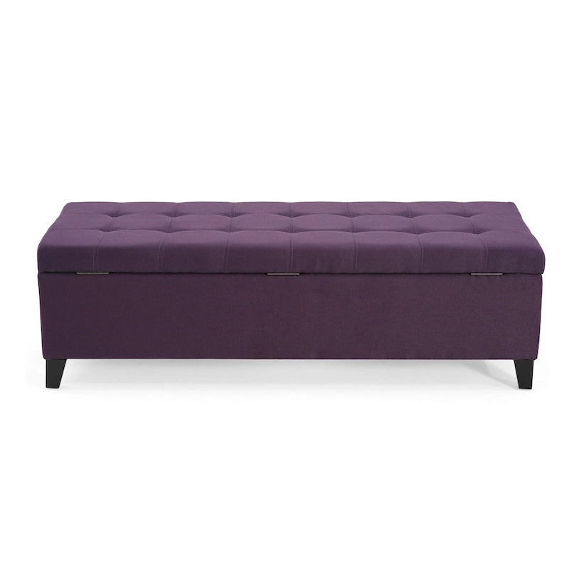 Banc ottoman de rangement en tissu capitonné Mission par Christopher Knight Home