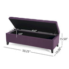 Banc ottoman de rangement en tissu capitonné Mission par Christopher Knight Home