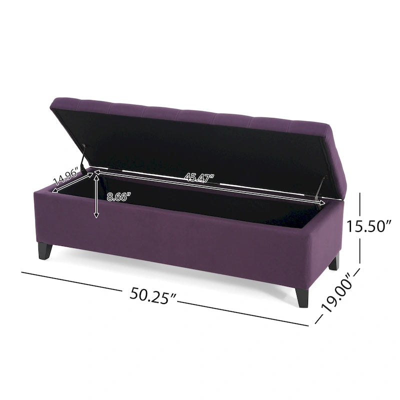Banc ottoman de rangement en tissu capitonné Mission par Christopher Knight Home