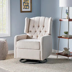 Fauteuil inclinable pivotant à oreilles capitonné Mohaven de Christopher Knight Home