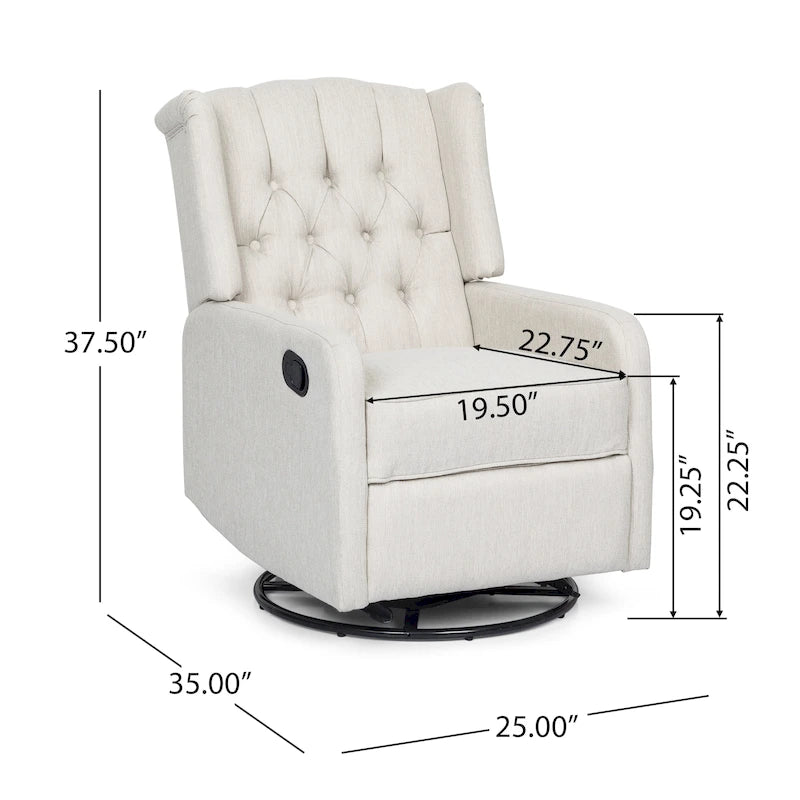 Fauteuil inclinable pivotant à oreilles capitonné Mohaven de Christopher Knight Home