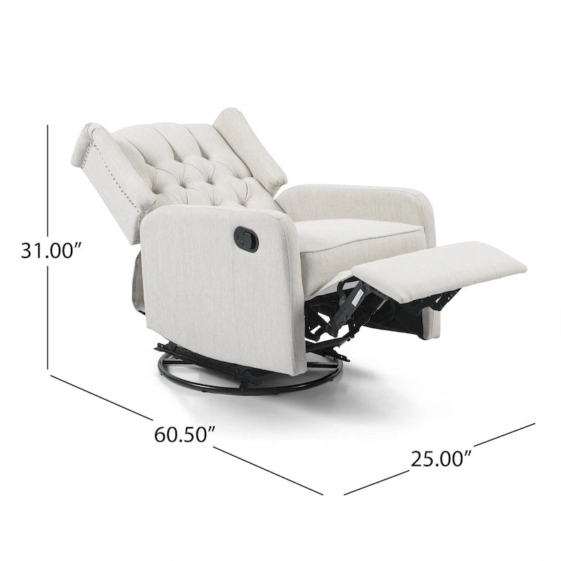 Fauteuil inclinable pivotant à oreilles capitonné Mohaven de Christopher Knight Home