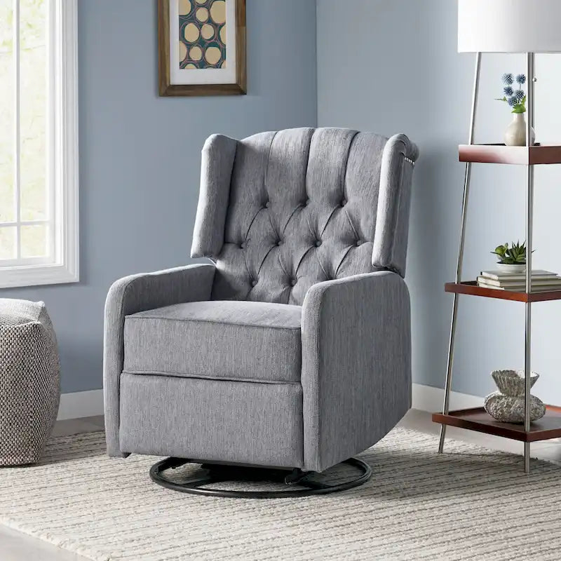 Fauteuil inclinable pivotant à oreilles capitonné Mohaven de Christopher Knight Home