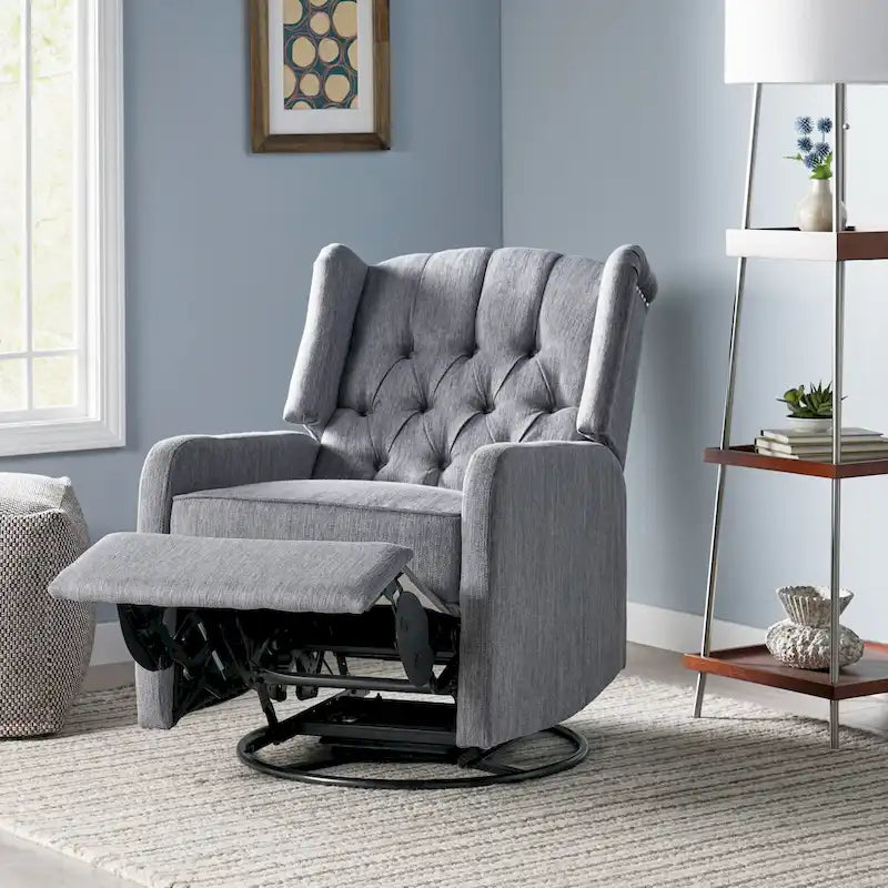Fauteuil inclinable pivotant à oreilles capitonné Mohaven de Christopher Knight Home