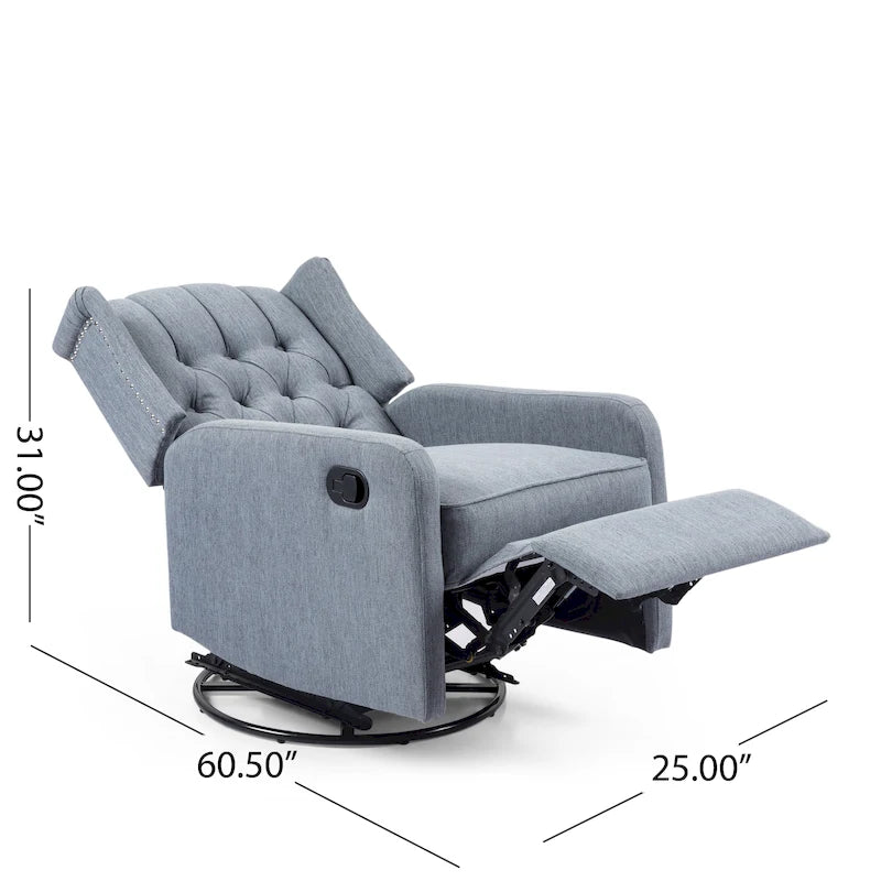 Fauteuil inclinable pivotant à oreilles capitonné Mohaven de Christopher Knight Home