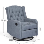 Fauteuil inclinable pivotant à oreilles capitonné Mohaven de Christopher Knight Home