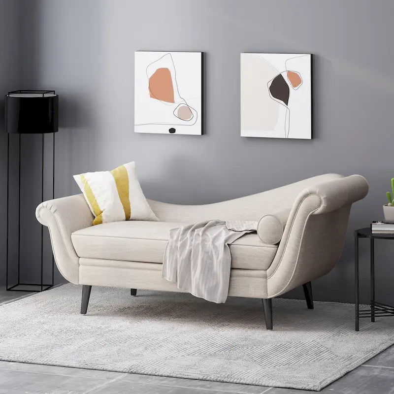Chaise longue capitonnée Calvert de Christopher Knight Home
