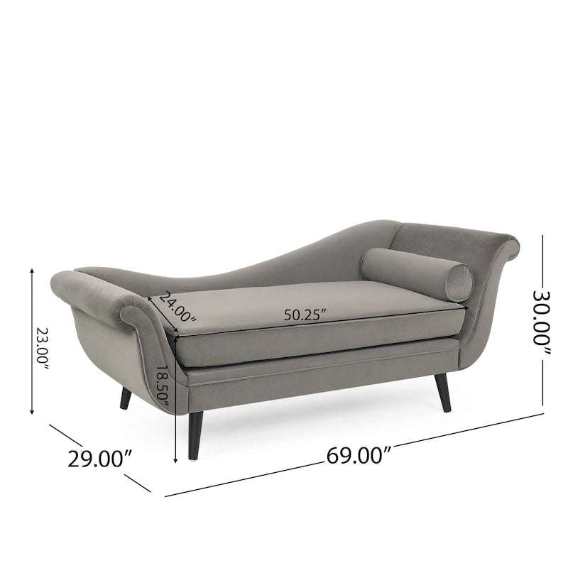 Chaise longue capitonnée Calvert de Christopher Knight Home
