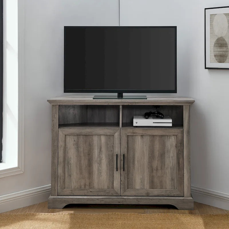 Meuble TV d'angle Middlebrook 44 pouces à portes rainurées